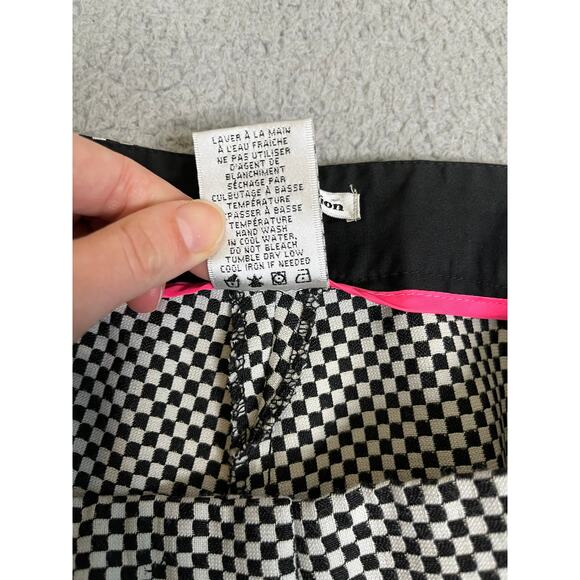 Dalia Collection Pants 6 Small Check Slim Leg Stretch Knit Low Rise Black White - Picture 16 of 16